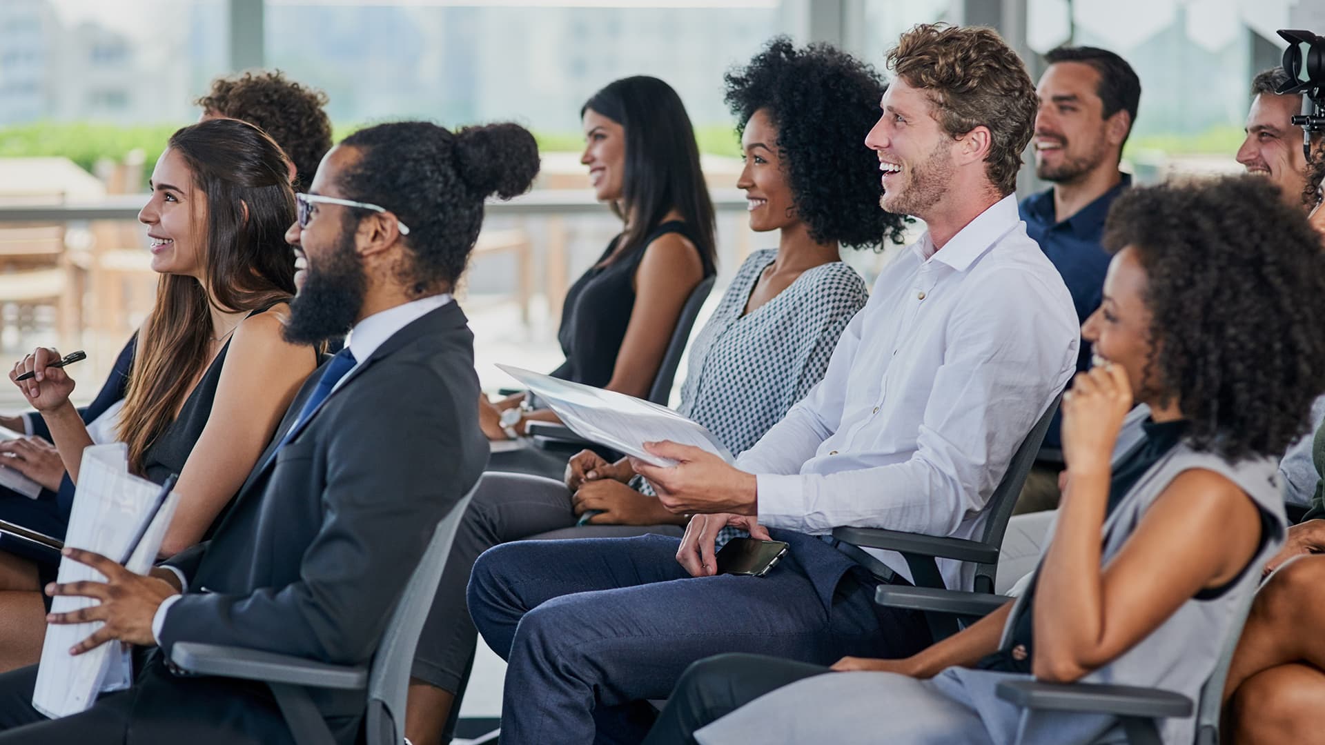 Audience enjoying corporate training