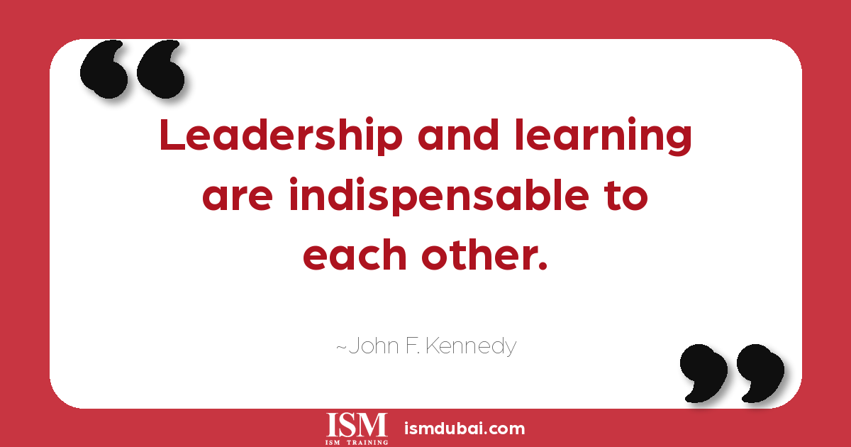 Leadership quote by John F. Kennedy. Leadership and learning are indispensable to each other.