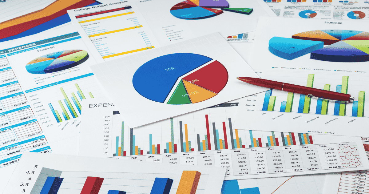 A selection of different types of Excel Charts.