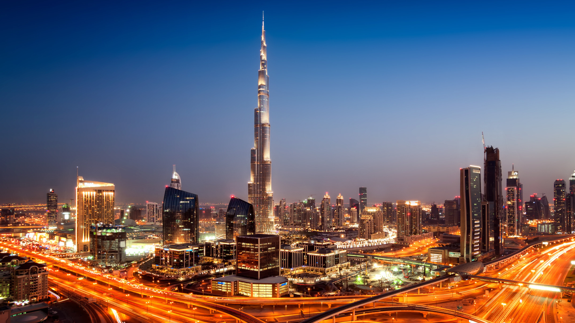 Dubai skyline featuring modern skyscrapers and business buildings